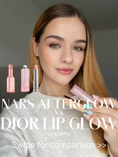 nars afterglow lip balm vs dior lip glow